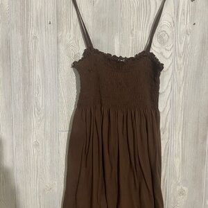 Brown Smocked Dress